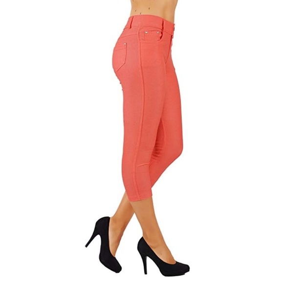 Jean Look Jeggings Slim Fit Pull Up Pants  - Picture 3 of 4